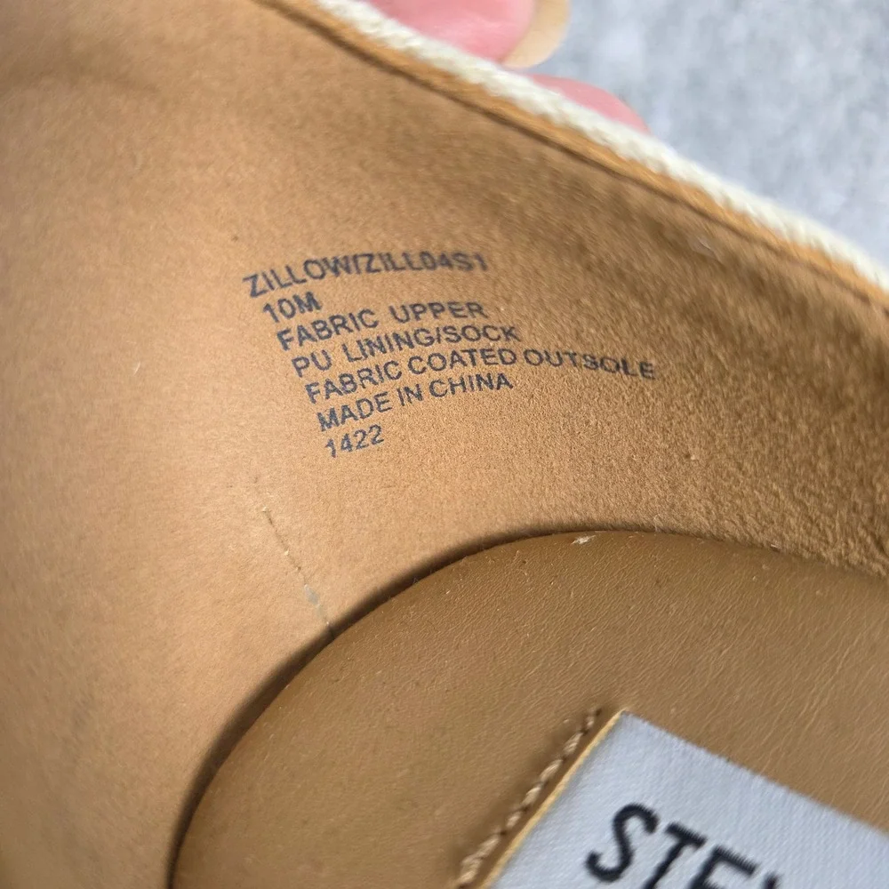 Steve Madden Platform Espadrille Wedge Sandals‎ Natural Linen Tan Women 10M NEW